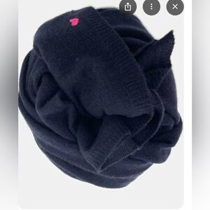 NWT Kerri Rosenthal Navy Cashmere Wrap with heart